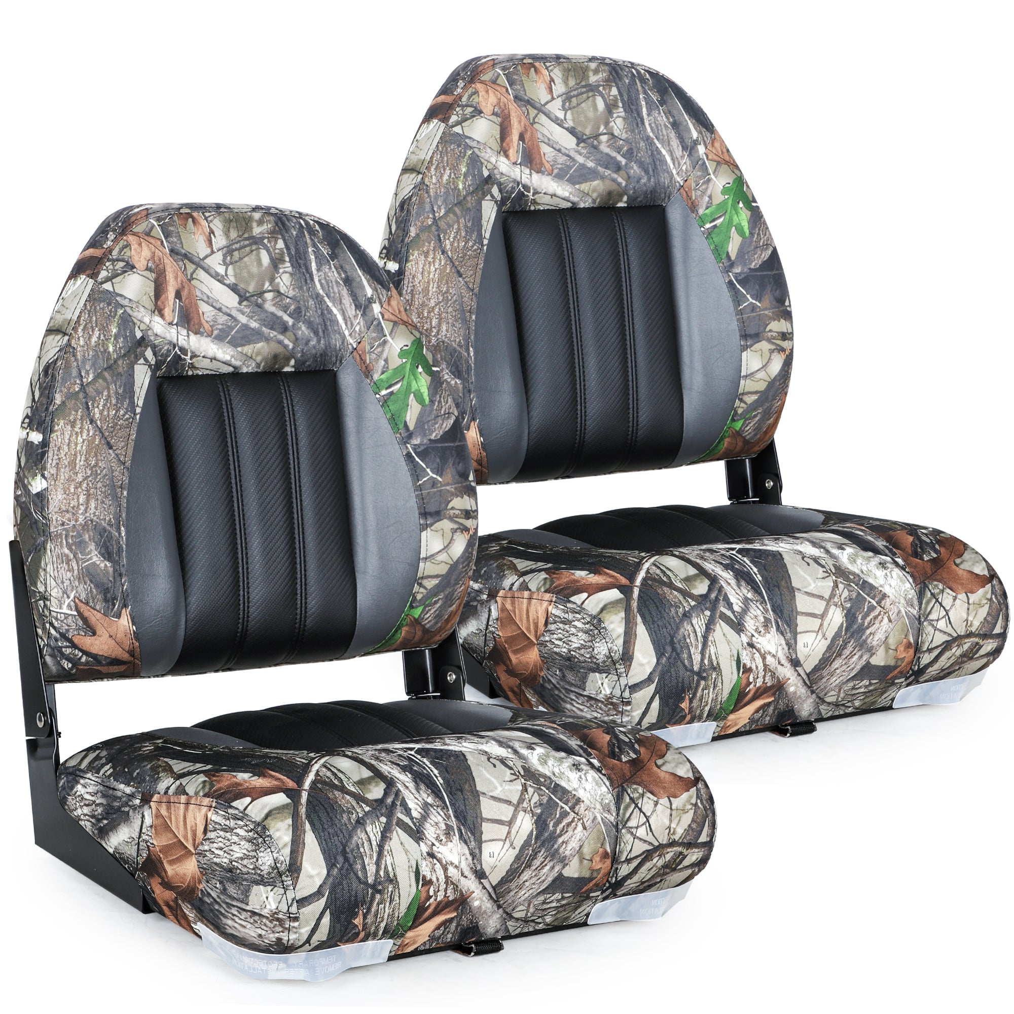 NORTHCAPTAIN High Back Folding Fishing Boat Seat,Camo,2 Seats